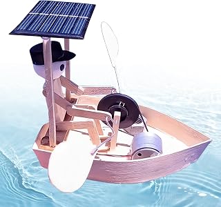 Barco De Remos con Energía Solar,Juguete De Barco A Remo para Escritorio | Decoración Educativa de Madera con Energía Solar para Juegos Acuáticos en Estanques Jardines y Exteriores