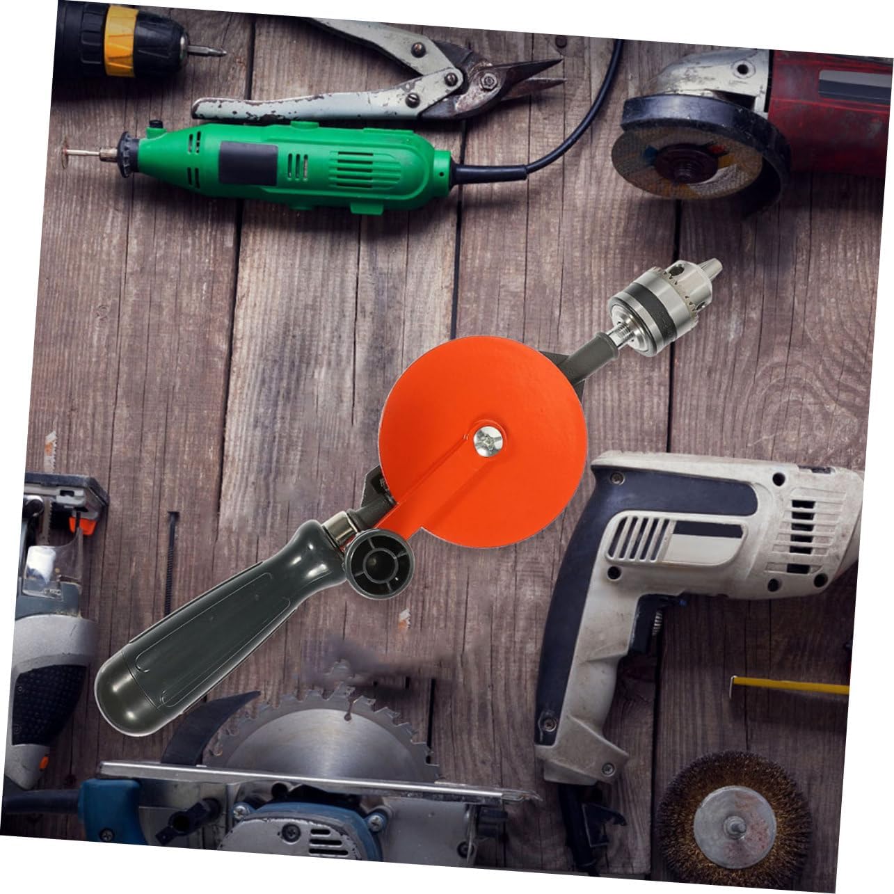 Gadpiparty 1set Manual Hand Drill Precision Tool for Woodworking Drill Bits Easy to Operate Comfortable Grip for Efficient Use for Crafting and Projects