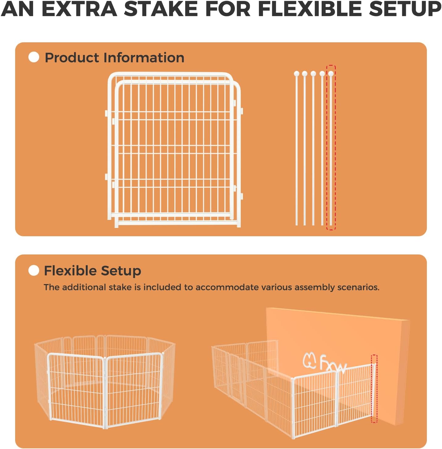 FXW Homeplus Unleashed Indoor Dog Playpen - Stress-Free and Safe Play, Heavy Duty 32 Inch 2 Panels Dog Pen for Puppy and Small Dogs, White│Patented