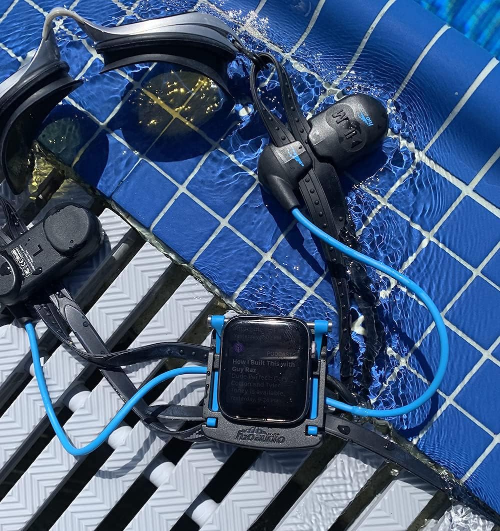 H2O Audio Clip Mount for Apple Watch – Compatible with All Models Including Ultra – Strong & Reliable Design for Swim Goggles, Caps & Sports – Patent-Pending, Black