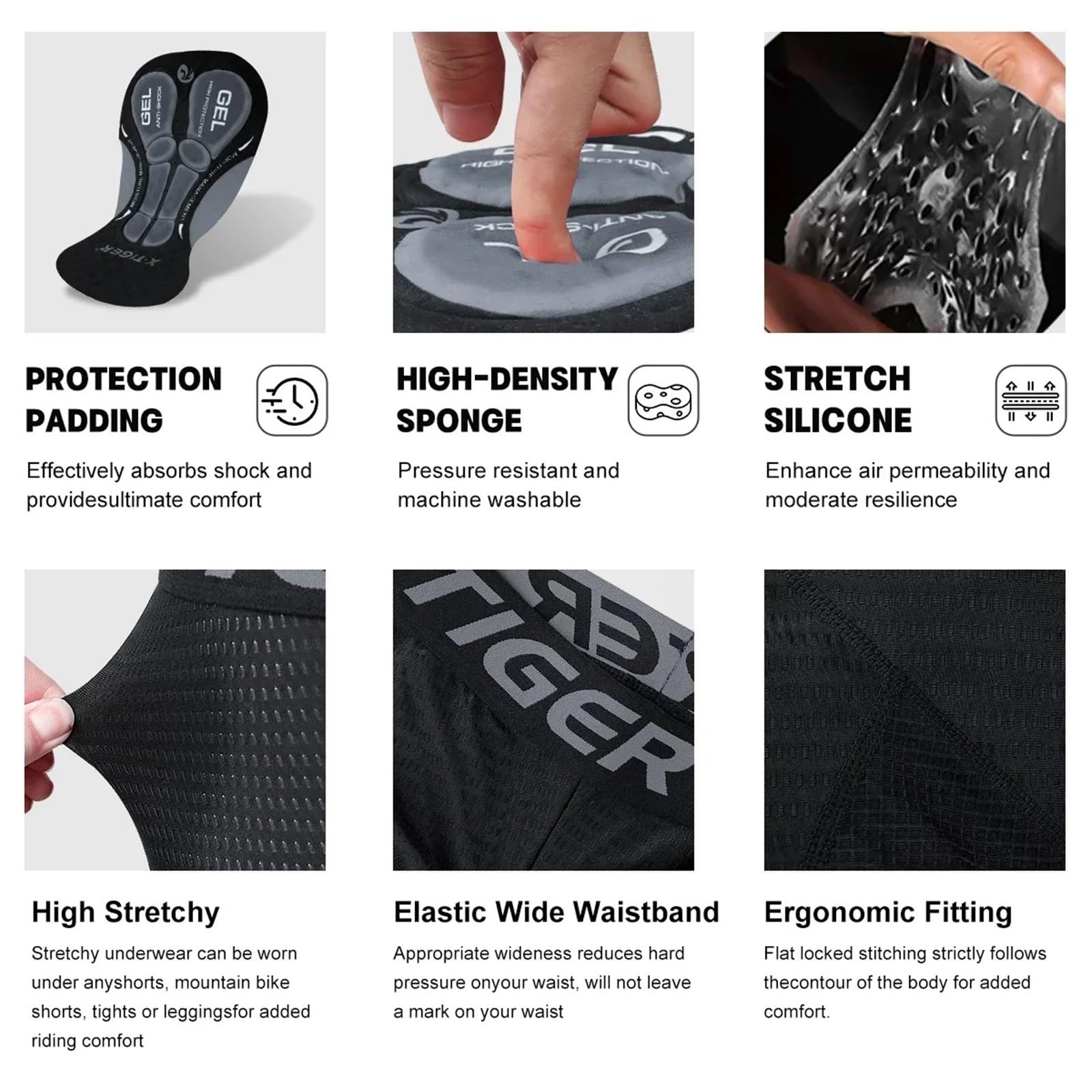 Culotte Ciclismo Hombre Pantalones cortos de ciclismo for hombre, transpirables, cómodos y con amortiguación gel, informales, for carreras