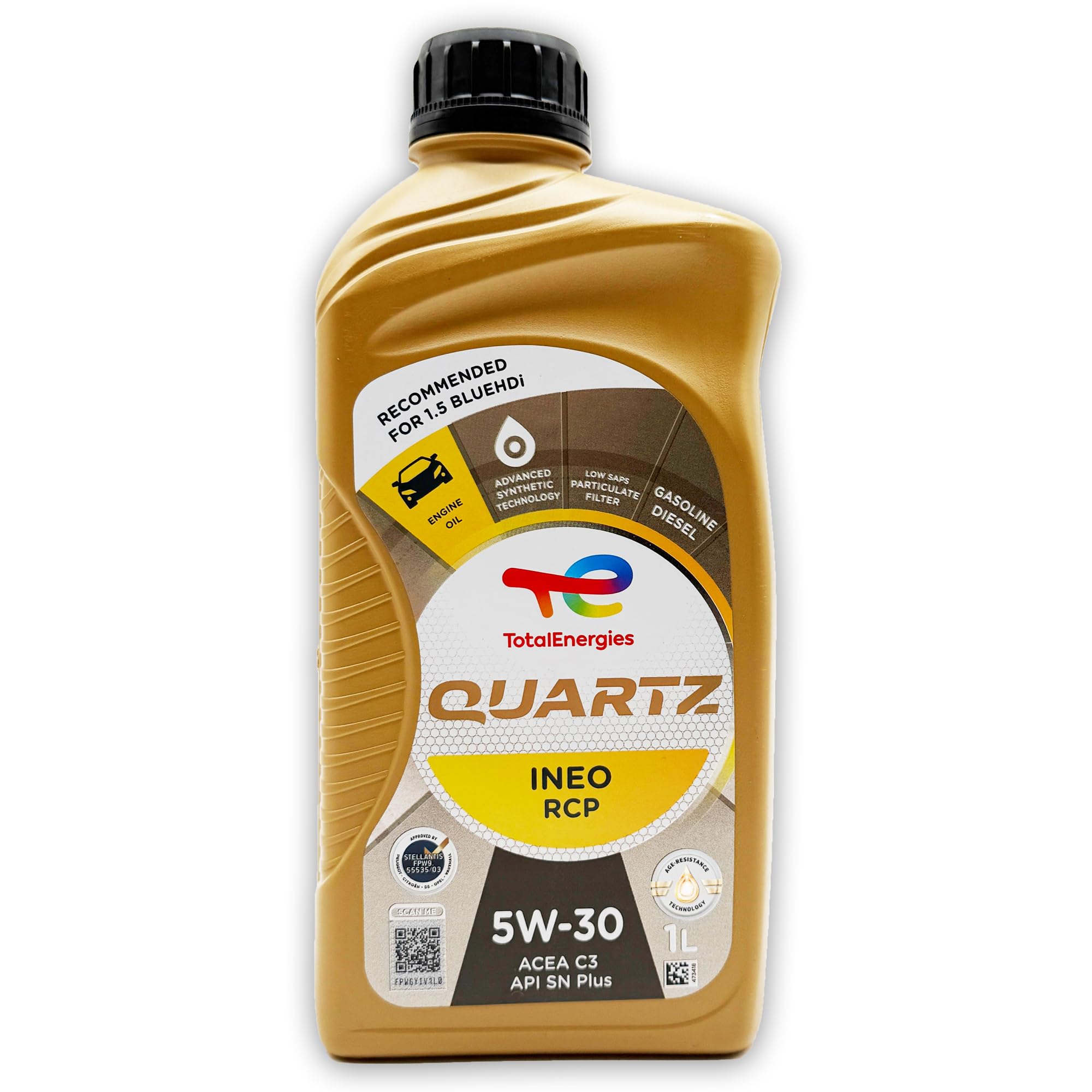 Total Quartz Ineo RCP 5W-30 | 3 L | kompatibel mit Stellantis FPW9.55535/03 | PSA B71 2290 | 3 Liter | mit Trichter |
