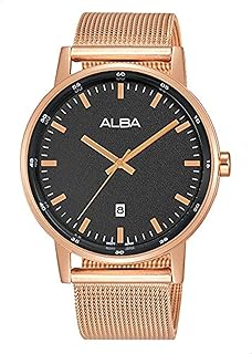 ساعة يد أنالوج بحركة كوارتز بسوار من الفولاذ المقاوم للصدأ للرجال من البا، لون ذهبي، موديل AG8H84X1