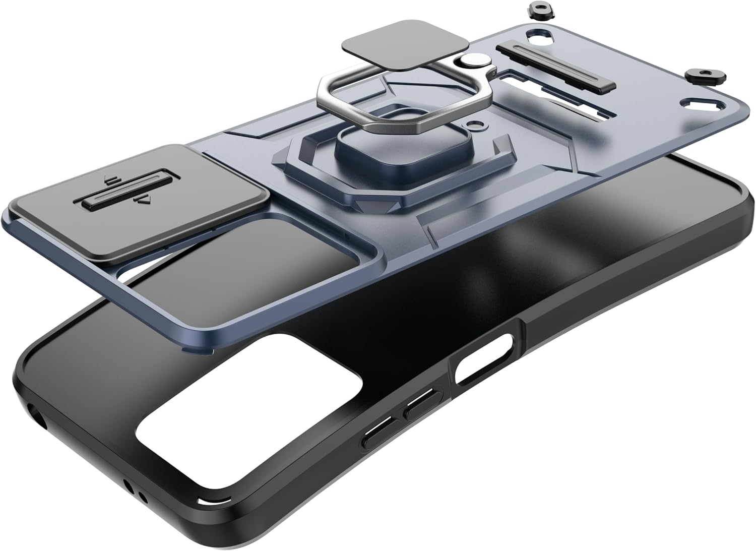 Mobile Phone Case for Xiaomi 13T Pro/Xiaomi 13T/Xiaomi Redmi K60 Ultra Support Car Holder Sliding Window Shockproof Protective Phone Cover Military Cases Lens Protection Gray