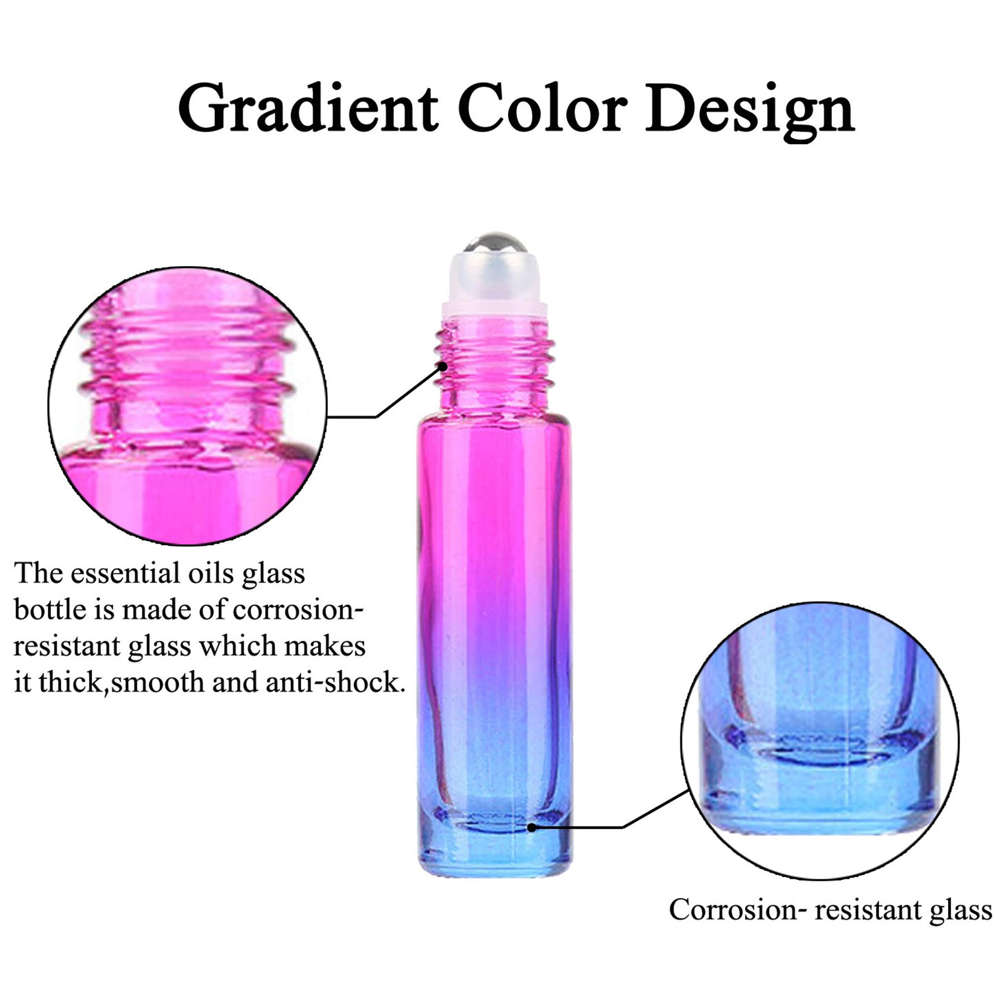 9 Bottiglie Roll-On Vetro 10ml Colorate - Per Oli Essenziali, Aromaterapia E Profumi Fai Da Te - Foto 10