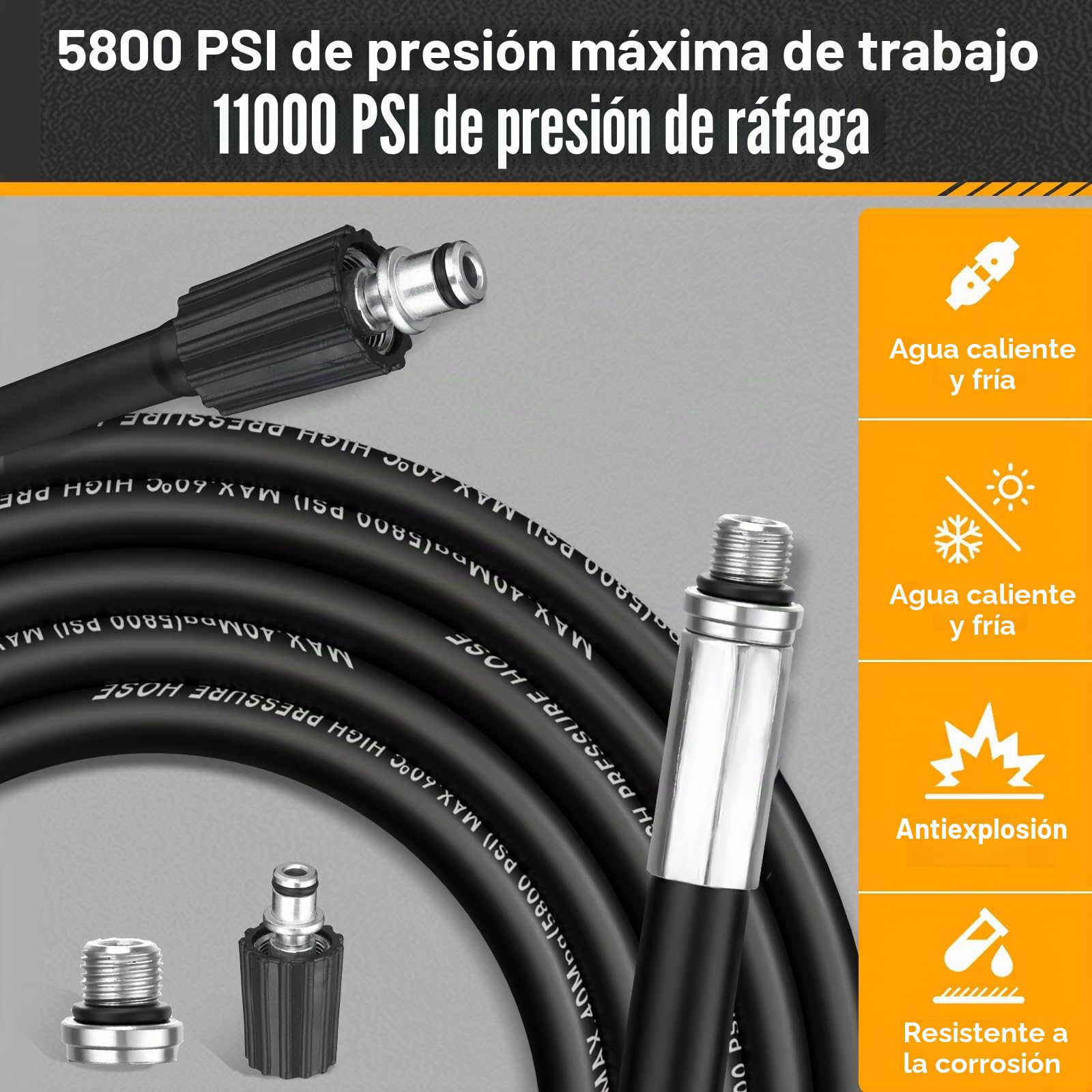 Sonda Desatascadora 15 m para Karcher, Bosch Professional, Lavor