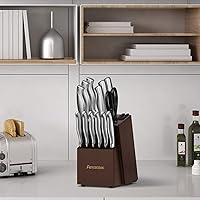 Vista 7 de Astercook Juego de Cuchillos, Juego de Cuchillos de Cocina de 15 Piezas con Bloque, Afilador de Cuchillos Integrado, Juego de Bloque de Cuchillos
