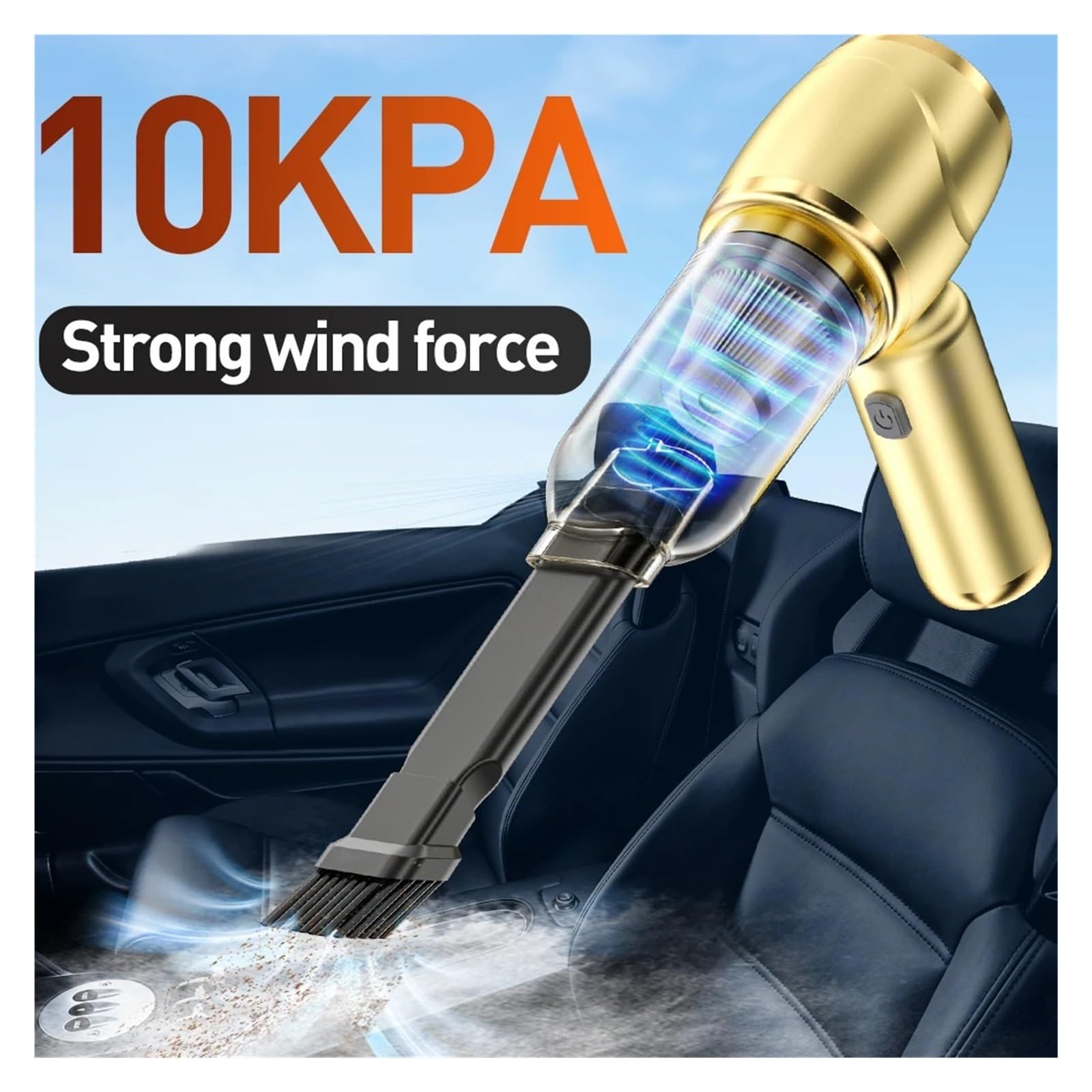Aspiradora De Coche 100000PA Potente Máquina Limpieza Portátil Inalámbrica Mini Mano For El Teclado del Hogar Limpieza Fácil Rápida Diversos Escenarios(DS2+)