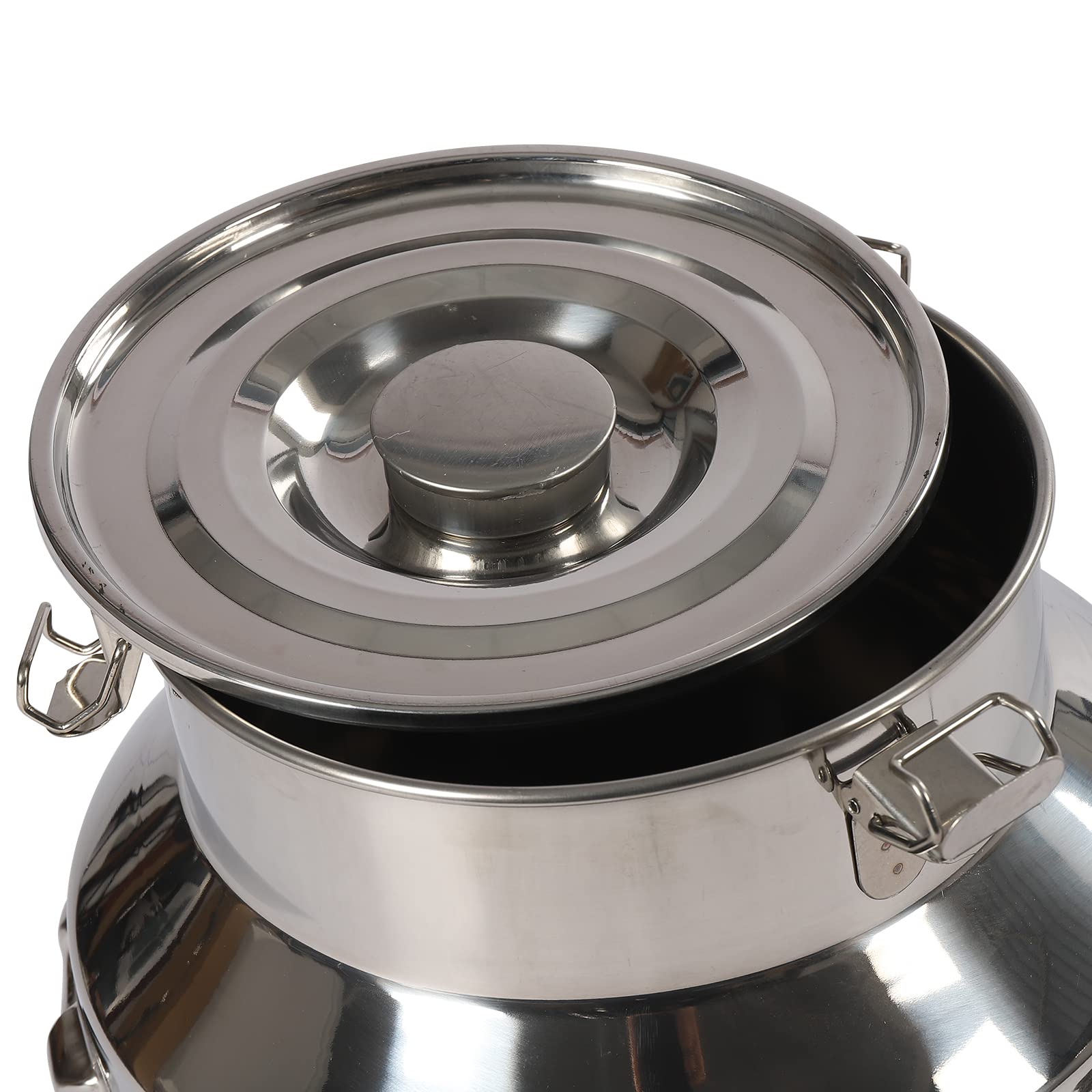 Jarra de leche de acero inoxidable de 14 L/22 L, con portador de vino, conservación del sabor, jarra de leche para agua, leche, vino, queso, crema, harina, aceite (22 L)