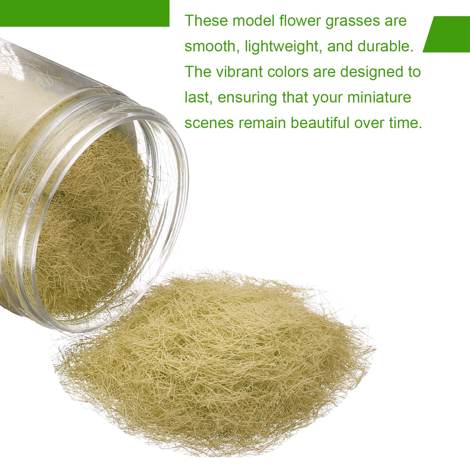 CoCud Model Grass Terrain Powder, 185ml Capacity, Fake Miniature Flower Grass Tree 8mm Nylon Deep Yellow - Image 3