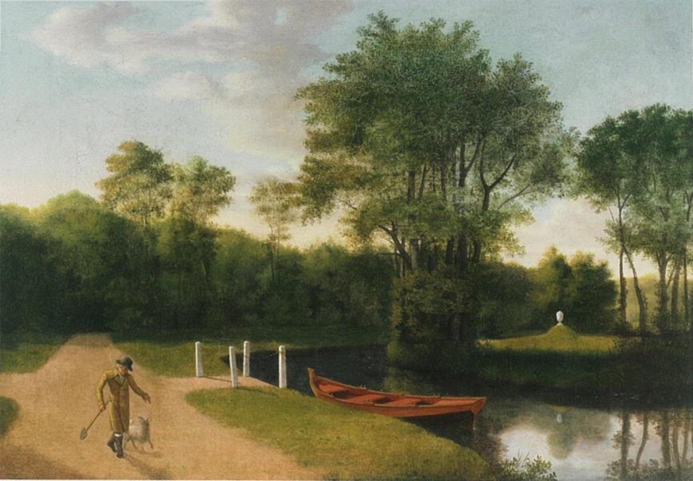 Serendipitp No Frame Retro Picture Poster Wall Art Pictures Painting Sanderumgaard Garden In Front Of The Main Building Christoffer Wilhelm Eckersberg Wall Art Canvas Print For Wall Decor 60X90cm