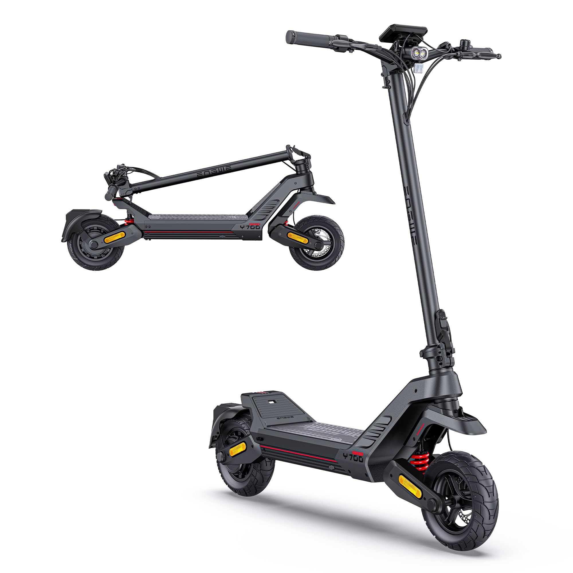ENGWE Y700 Monopattino Elettrico da 500W, Dotato di Bluetooth e Controllo APP, Sblocco NFC, Batteria da 48V 18.2Ah, Doppia Sospensione e Doppi Freni a Disco Scooter Elettrico