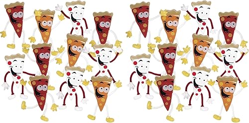 Miniatura 7 de ArtCreativity Figuras de pizza flexibles, paquete de 12 juguetes para ansiedad para niños, divertidos recuerdos de fiesta de pizza, rellenos de