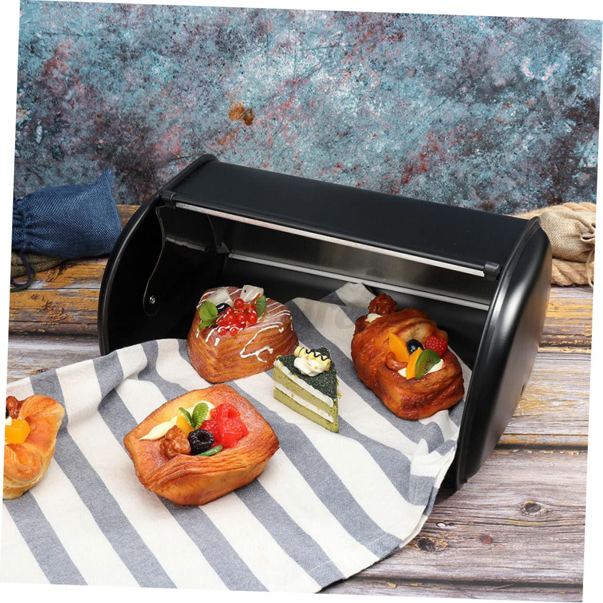SHOWERORO Caja De Pan Multifunción Retro Para Panadería Gran Capacidad Para Almacenar Pan y Aperitivos