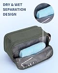 WANDF Travel Toiletry Bag for Men, Canvas Dopp Kit with Wet Pocket