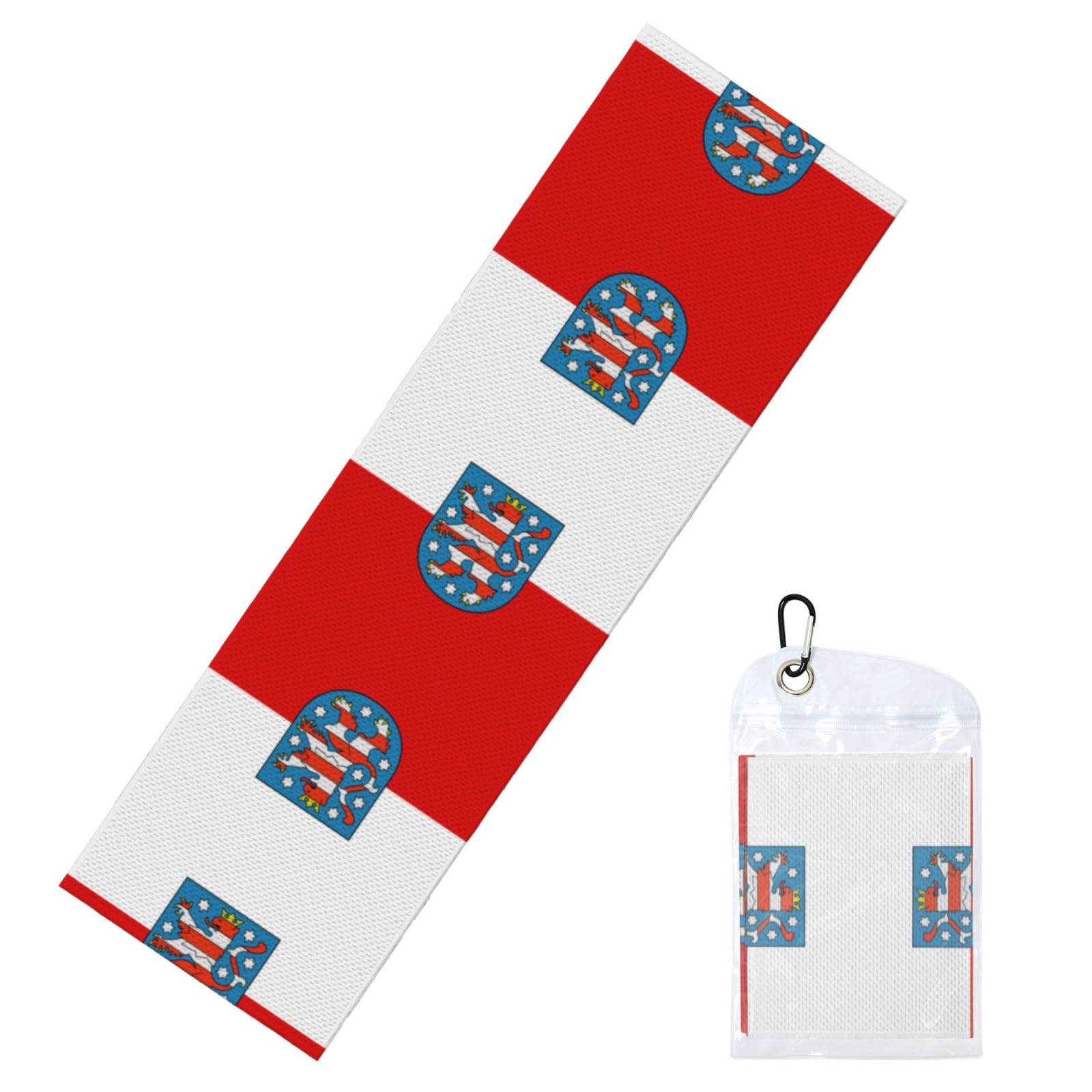 HGIUYDRD Thuringia flag Print Cooling Sports Towel with PVC Carry Bag for Gym, Beach, Golf and World Cup Events