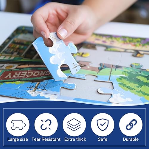 Miniatura 4 de Rompecabezas cognitivo  Rompecabezas de Alzheimer, juegos cognitivos para personas mayores, 2 paquetes de rompecabezas grandes de 16 piezas,