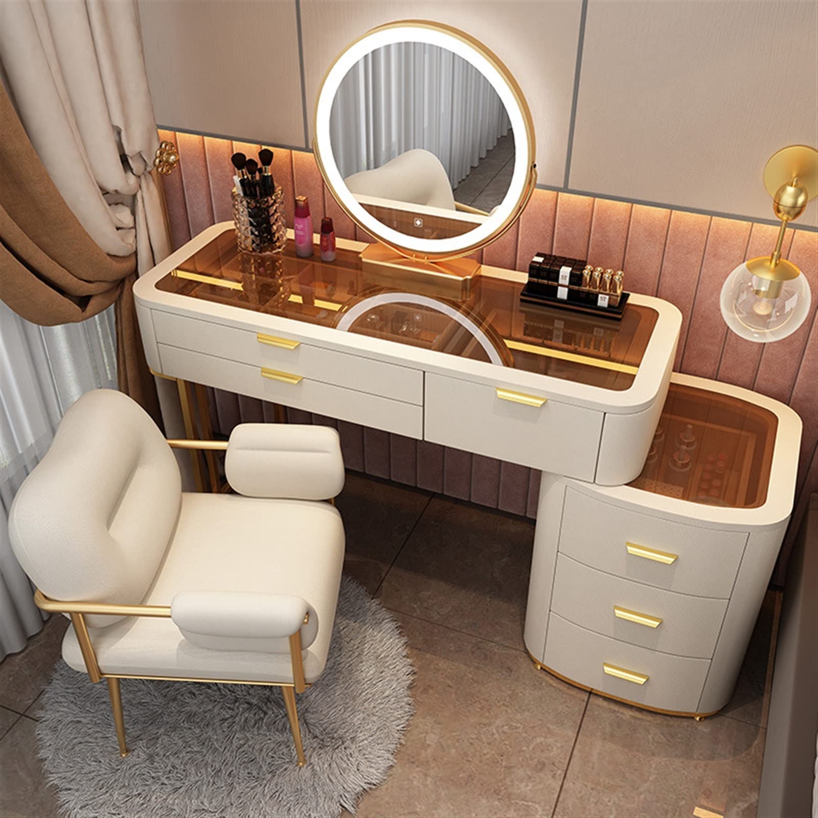 FBREDWS Vanity desk Design Household Dresser Bedroom Furniture Dresser Bedroom Dresser Lockers(1)