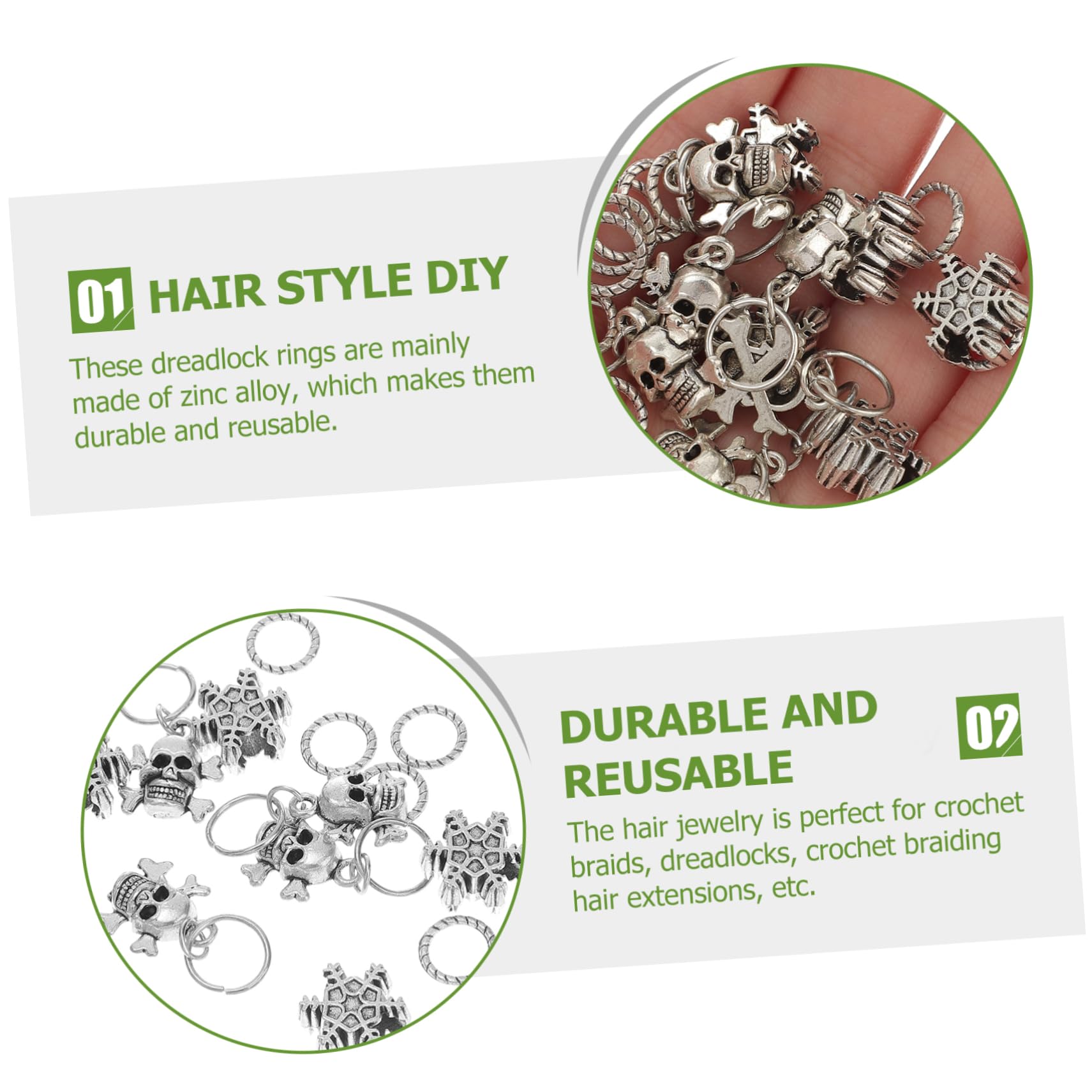 POPETPOP 210stücke Teiliges Dreadlock Zubehör Metall Haarschmuck Für Zöpfe Haarperlen Und Manschetten Für Frisuren Für Und