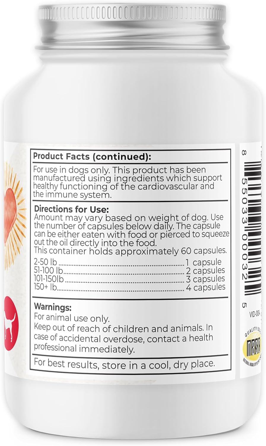 Dr. Harvey's Coenzyme Q10 - Heart & Cardiovascular Support Supplements for Dogs, 60 Capsules