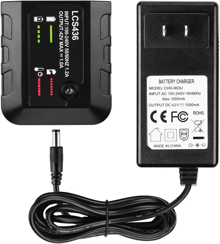 Caricabatterie Sostitutivo ADVNOVO LCS40 Per Black&Decker 36V/40V, Compatibile Con Batterie LBXR36 E LBX36