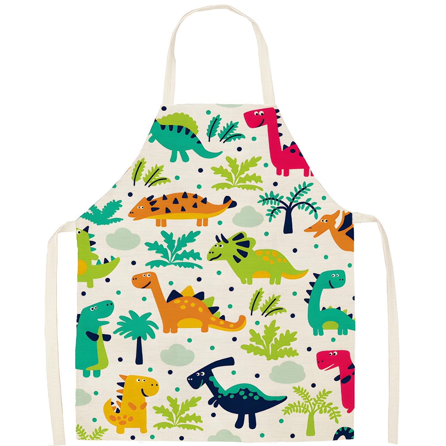 GIKPAX Delantal para niños, Delantales para niños para cocinar Delantal ajustable para niños Dinosaurio Delantal de cocina para niños Delantal para niños pequeños para pintar hornear cocinar…