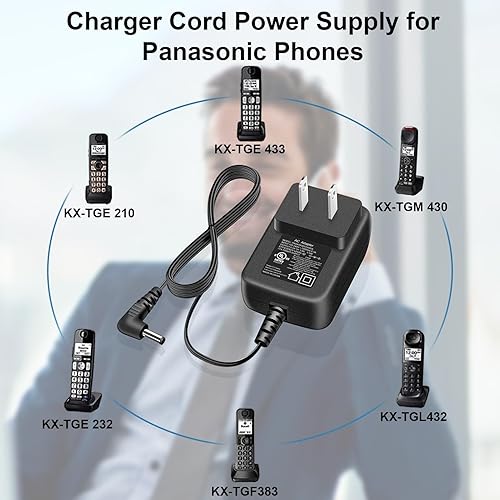 Miniatura 3 de Fuente de alimentación para Panasonic PNLV226 KX-TG242 KX-TGE210 KX-TGL463 KX-TGF383 Teléfonos 5.5V Adaptador de CA PNLC1029 KX-TG6722 Cargador con