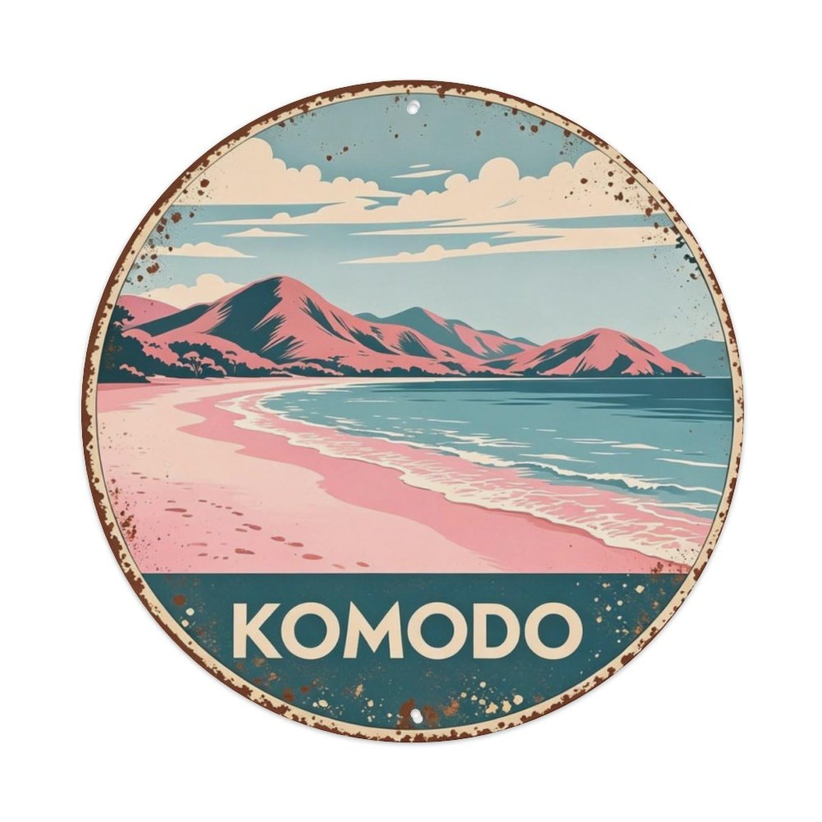 Komodo National Park Metal Tin Sign Plaque