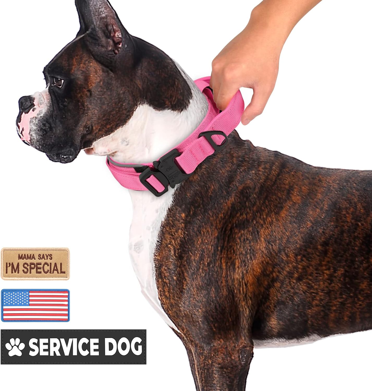 WANYANG Tactical Dog Collar for Medium Large Dogs with Handle Adjustable Nylon Military Dog Collar with Metal Buckle Reflective Dog…