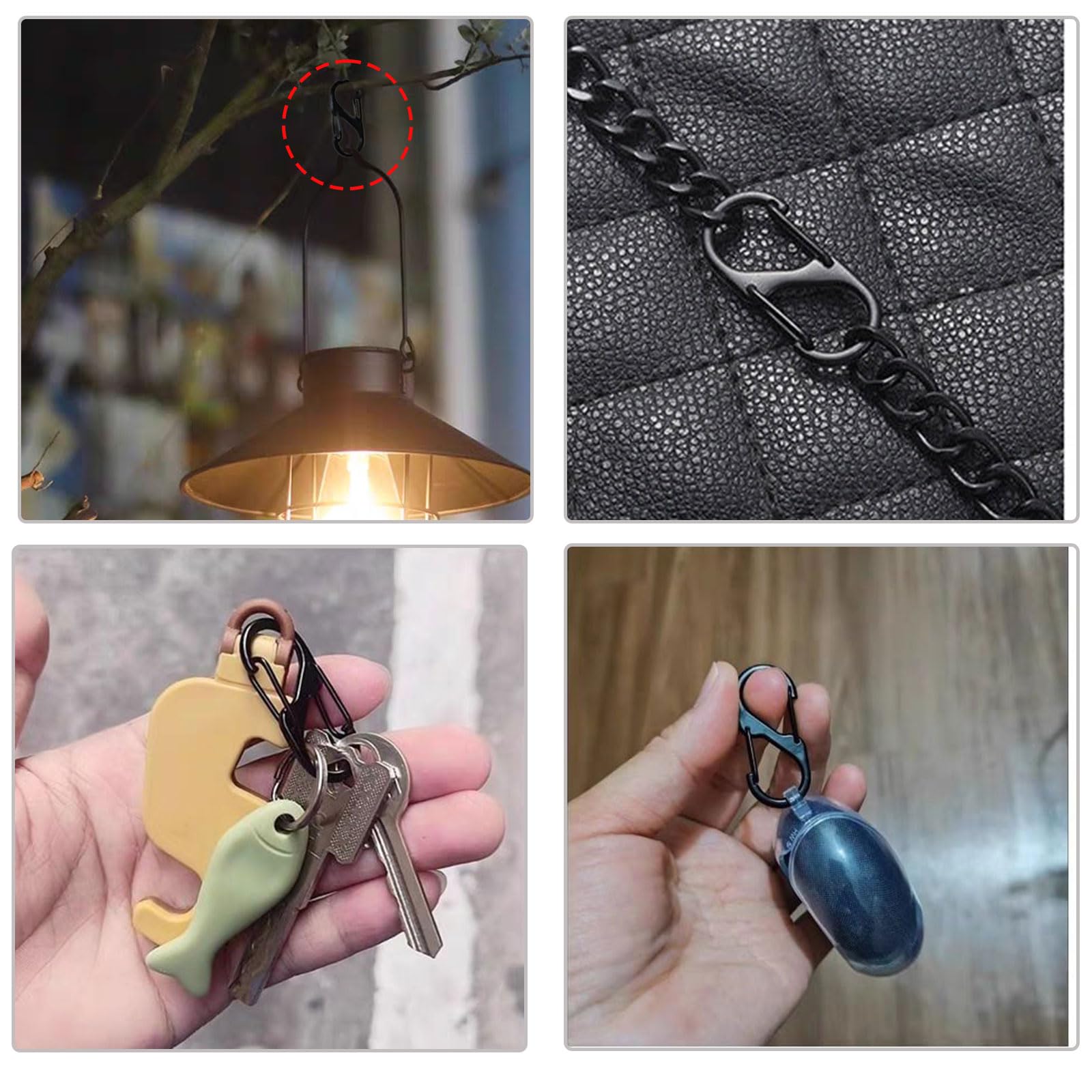 SNOWZAN 30 stuks mini roestvrijstalen karabijnhaken S-karabijnhaken sleutelhangers 8 vorm karabijnhaken S-vormige gesp dubbele karabijnhaak S karabijnhaak voor outdoor-activiteiten camping vissen