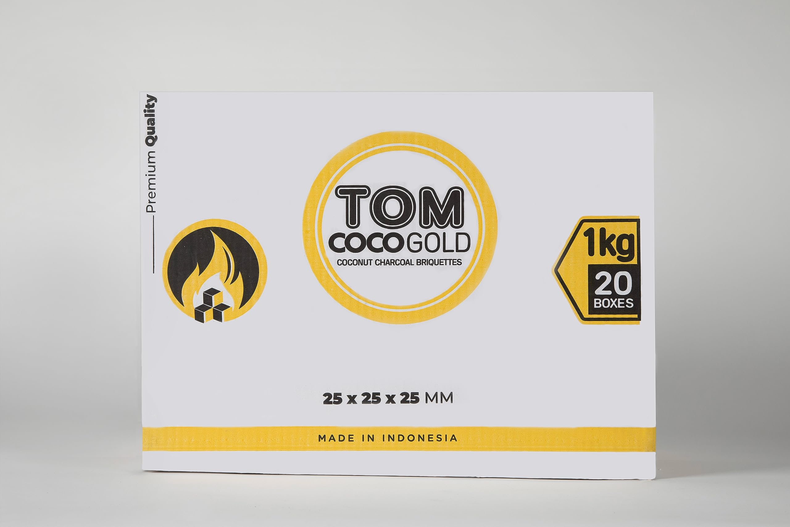 Charbon de Noix de Coco Tom - Gold 20 KG - Boîtes 1 kg – Qualité Premium
