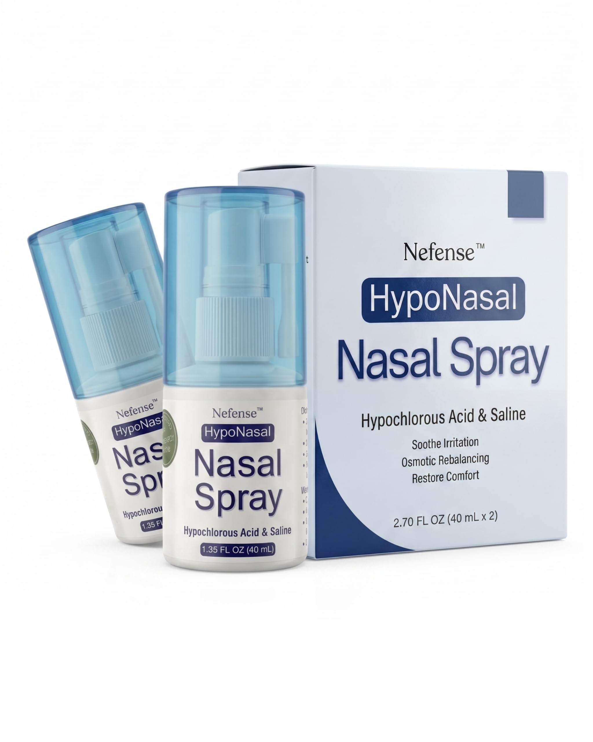 HypoNasal Daily Nasal Spray, Doctor Approved Hypochlorous Acid Antimicrobial Spray Cleanses Irritants Causing Allergies Congestion Snoring and Irritation, Deep Sleep, Opens Airways