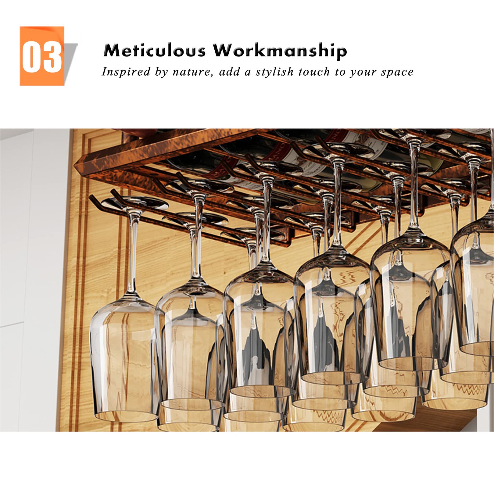 Portabottiglie Da Vino Da Soffitto Regolabile - Scaffale Sospeso Per Bottiglie E Bicchieri, Metallico, Per Home Bar