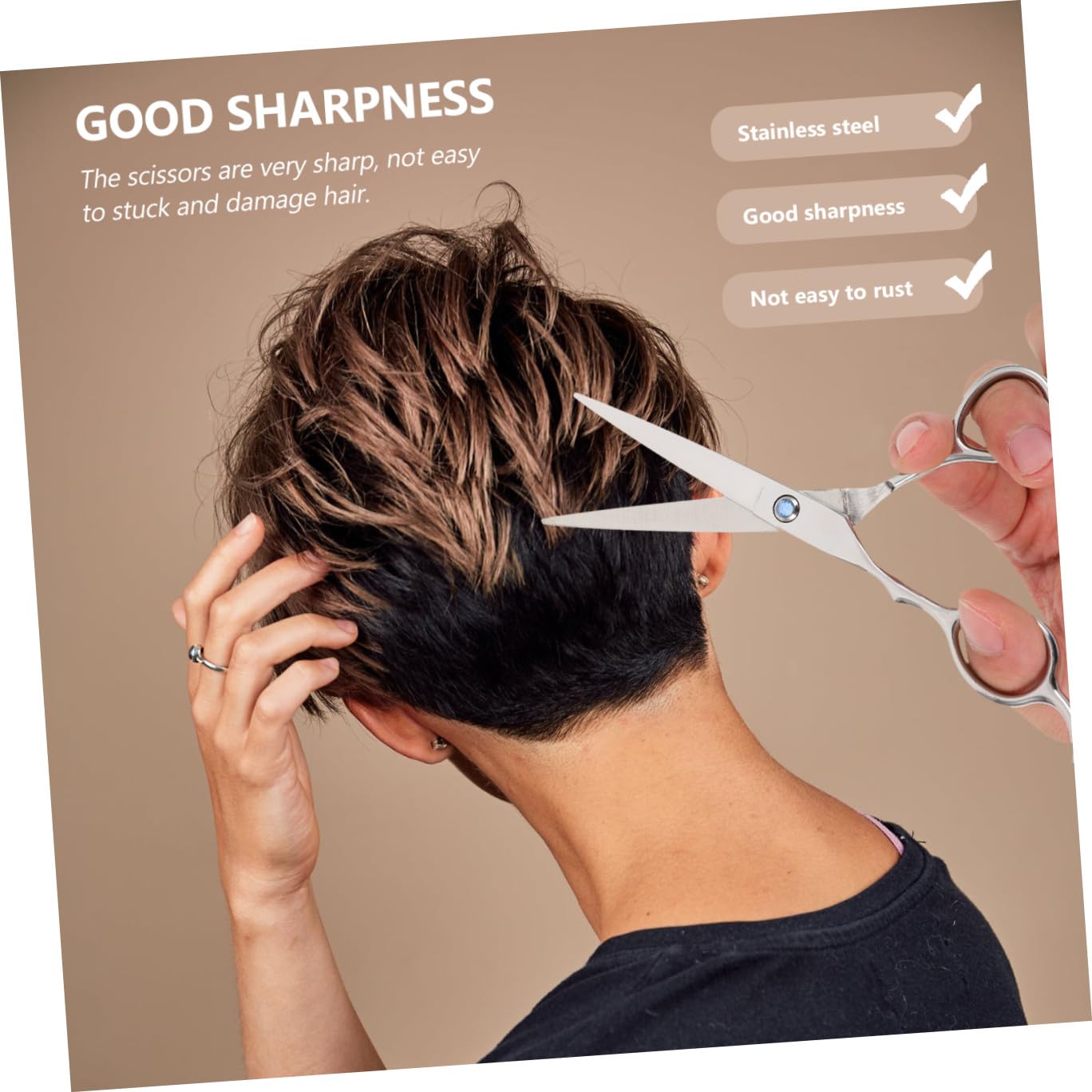 Ciseaux de Coiffure Gauchers en Acier Inoxydable Argenté 2 Pièces, Design Ergonomique, Coupe Plate et Dentelée, Usage Professionnel et Amateur