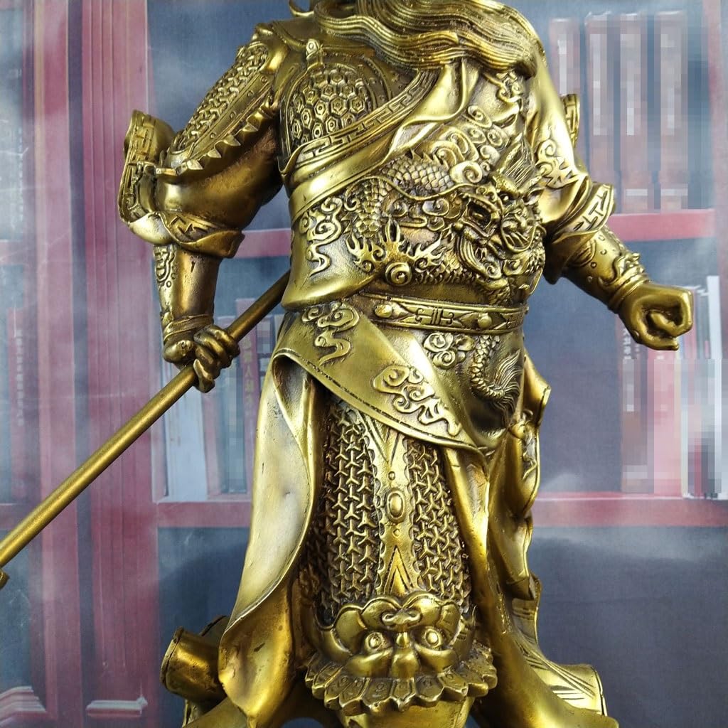 Figurka Buddy do wnętrz Guan Gong rzeźba mosiężna rzeźba rzemiosło biuro blat Feng Shui rzeźba dekoracja domu medytacyjna statua buddy rzeźba