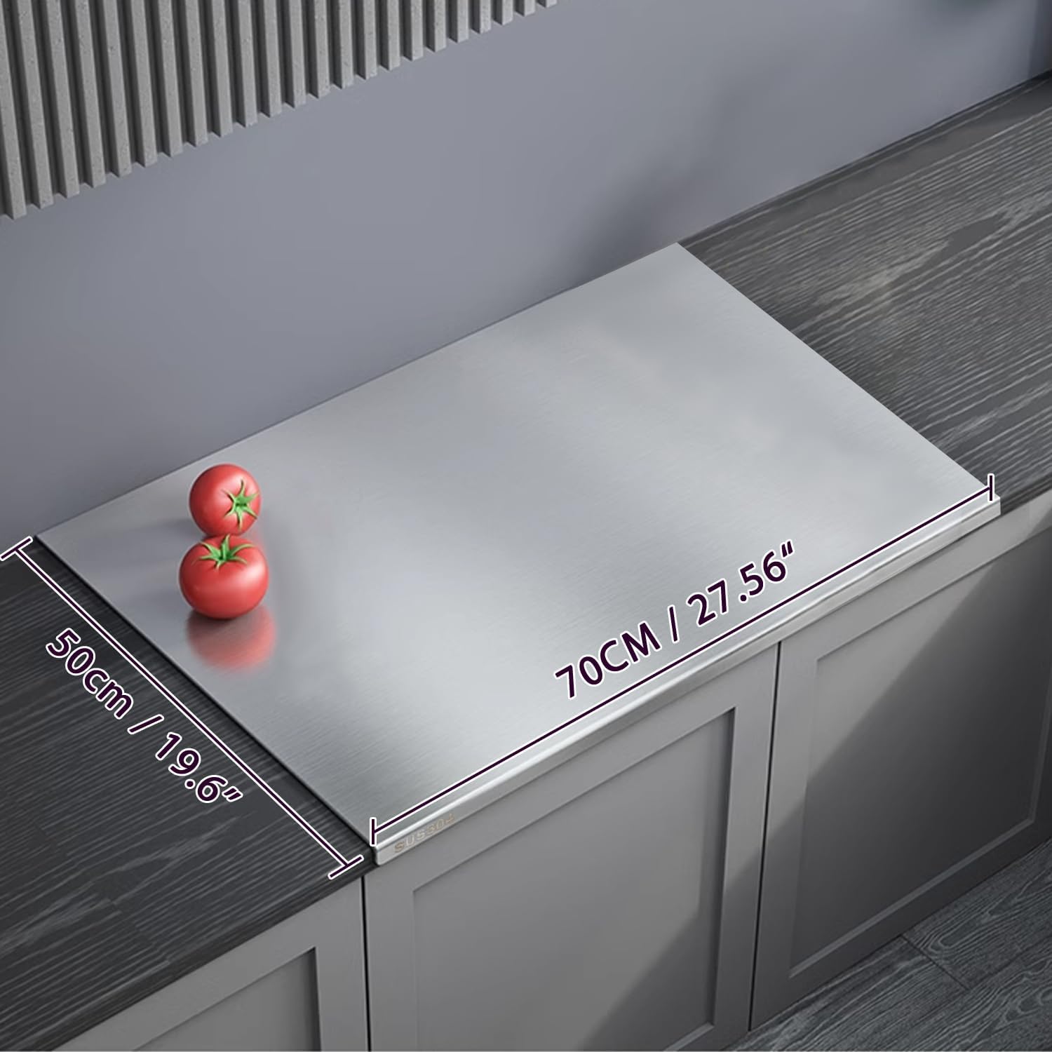 304 stainless steel cutting board – stainless steel kitchen chopping boards non-slip, dishwasher safe – ideal for meat, vegetables, fruits, bread & baking – commercial & home use (27.5 * 19.6in) 27.5"l x 19.6"w
