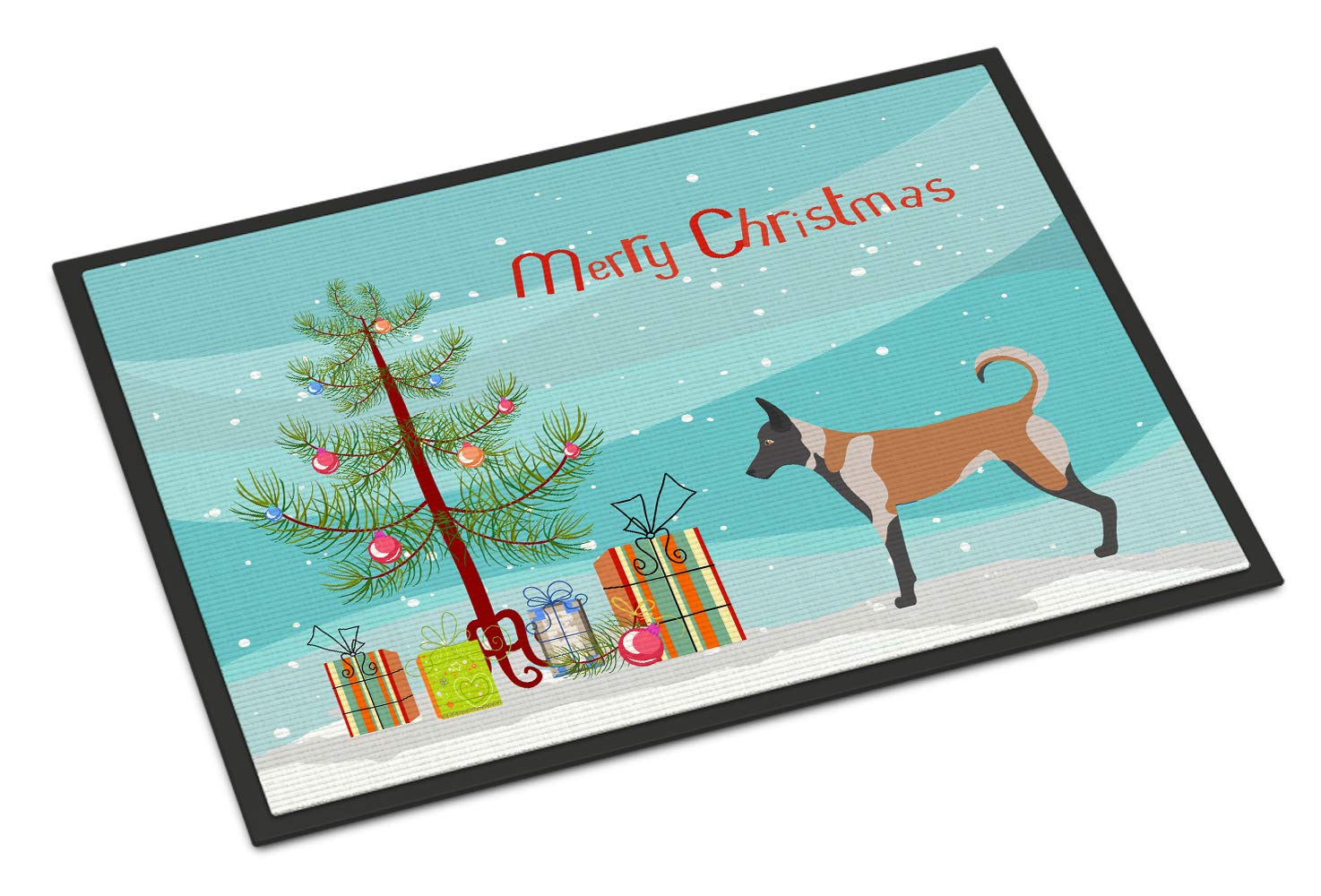 Caroline's Treasures BB8461MAT Belgian Malinois Christmas Doormat 18x27 Front Door Mat Indoor Outdoor Rugs for Entryway, Non Slip Washable Low Pile, 18H X 27W