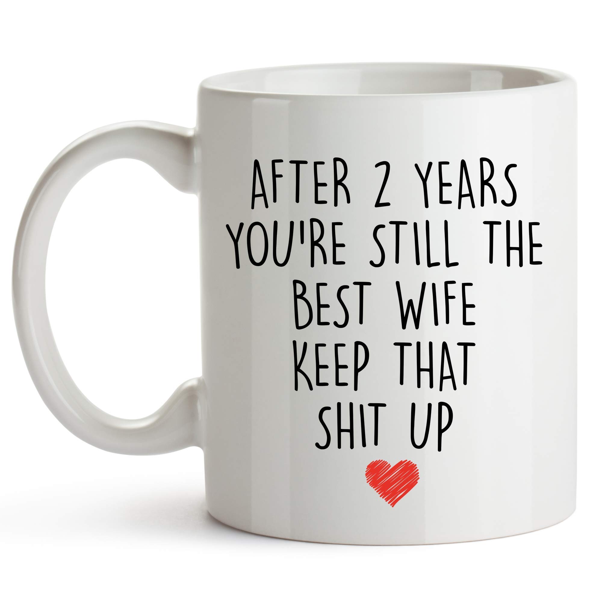 Tazza Bicchiere 2 Year Wedding Anniversary Wife Tazza con Scritta Amico 2