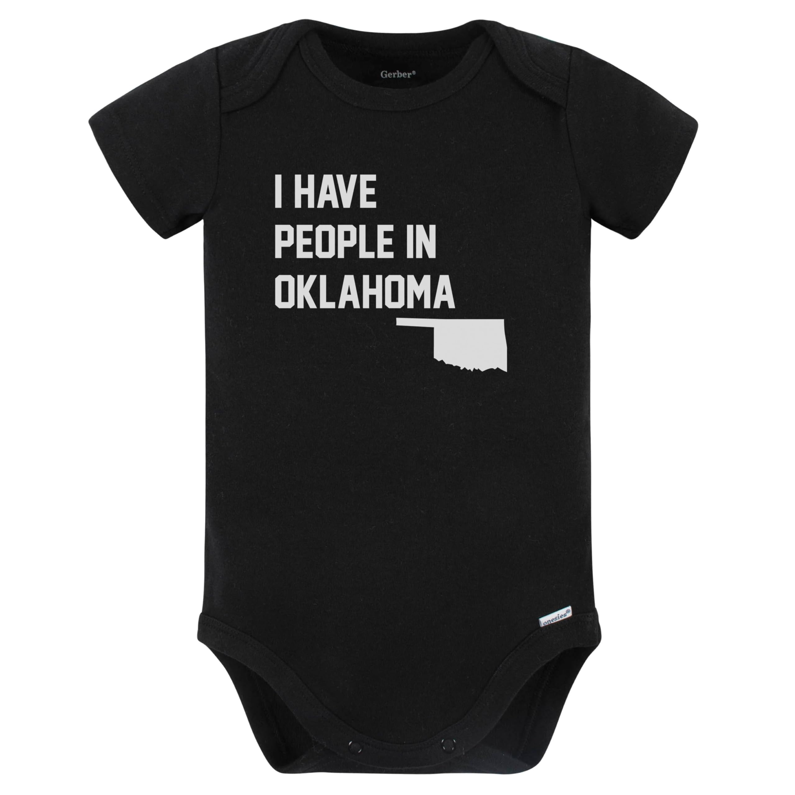 I Have People in Oklahoma Baby Bodysuit (Black)