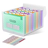 ThinkTex Accordion File Organizer, 26 Pockets Expanding File Folders, Monthly Bill Receipt Documents Organizer, A-Z Colorful Tabs, Letter/A4 Size - Green Green 26 Pockets-A