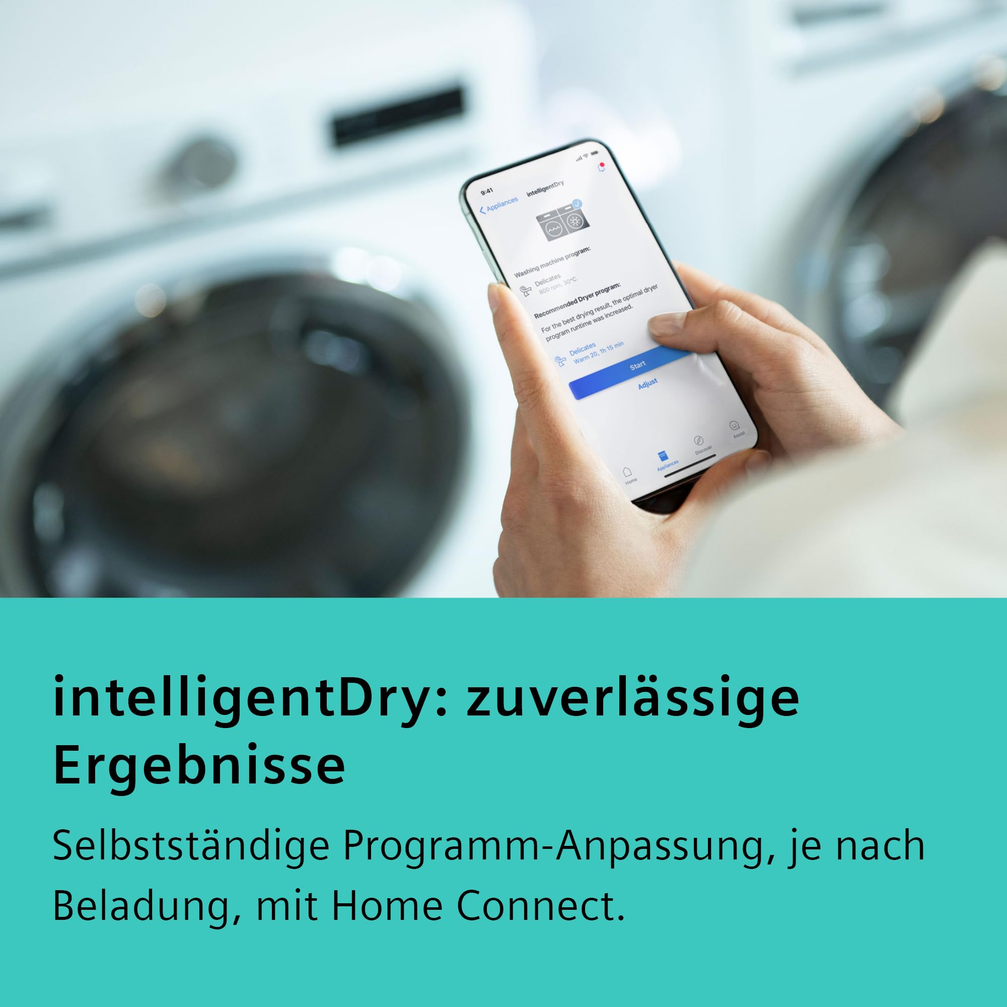 Siemens iQ700 WQ46B2D0AM Wärmepumpentrockner 9 kg selbstreinigender Kondensator intelligentDry Home Connect Weiß