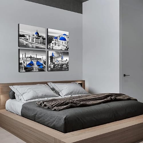 Miniatura 152 de Lienzo decorativo en blanco y negro para pared, decoración de dormitorio, paisajes de ciudades rojas, impresiones, obras de arte modernas para sala