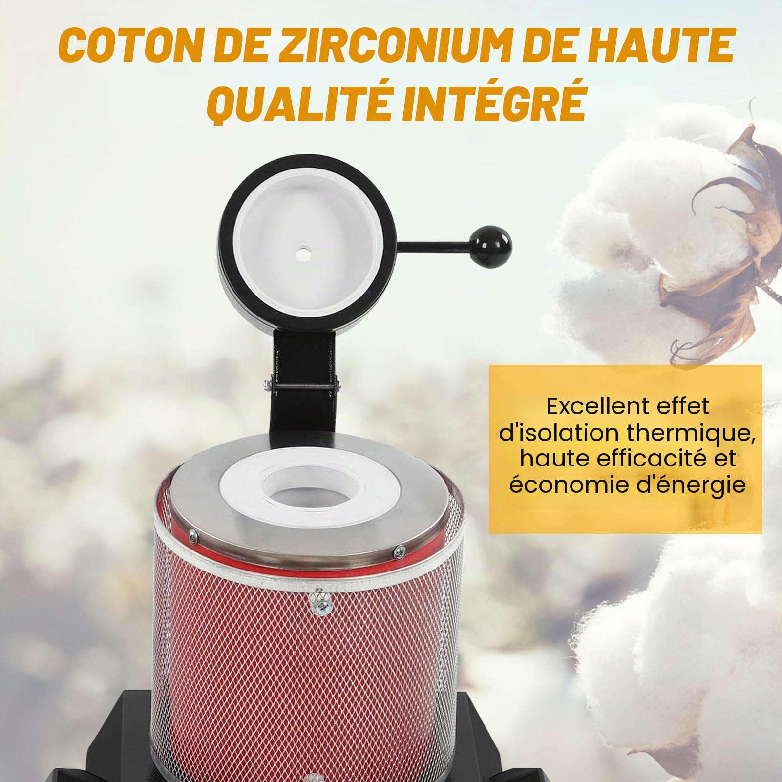 Four de Fusion D'or 3 Kg, Four de Fusion électrique Numérique, Four de Fusion Automatique avec Creuset en Graphite pour Métaux Précieux, or, Argent, Bijoux 1500-2000 W (Prise UE