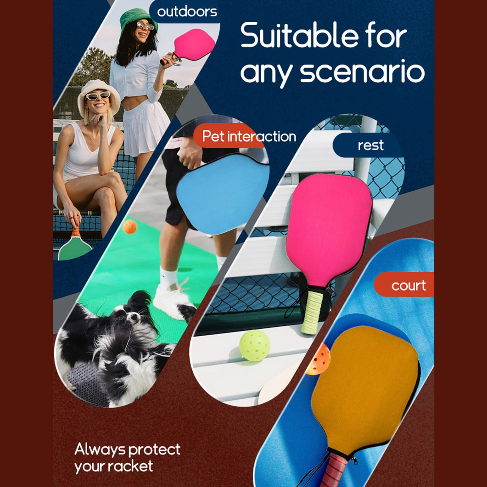 Housse de protection pour raquette de pickleballs