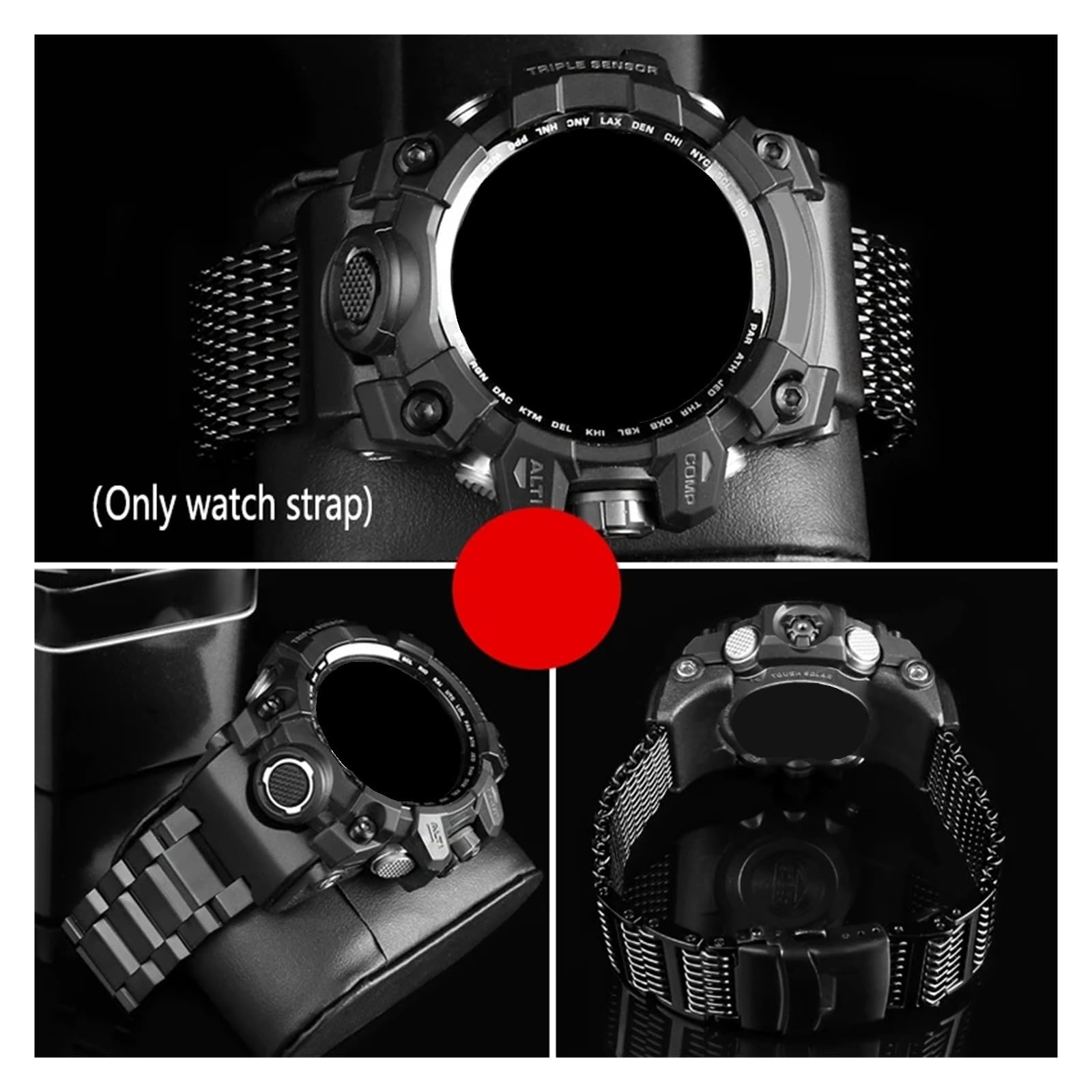Stainless Steel Watch Band Compatible With GWG-1000 GB/GG GWG/GSG100 Nylon Canvas Watch Strap Bracelet Suitable For Daily Wear(A-coarse mesh)