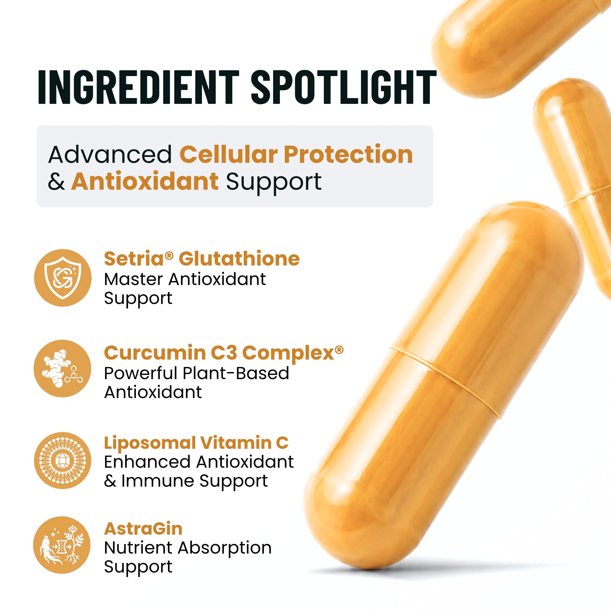 BIOSTACK Cell Shield with Setria Glutathione | Liposomal Supplement with Vitamin C, Turmeric, and C3 Curcumin Complex | Pure Reduced L-Glutathione 500mg — Amazon image 2