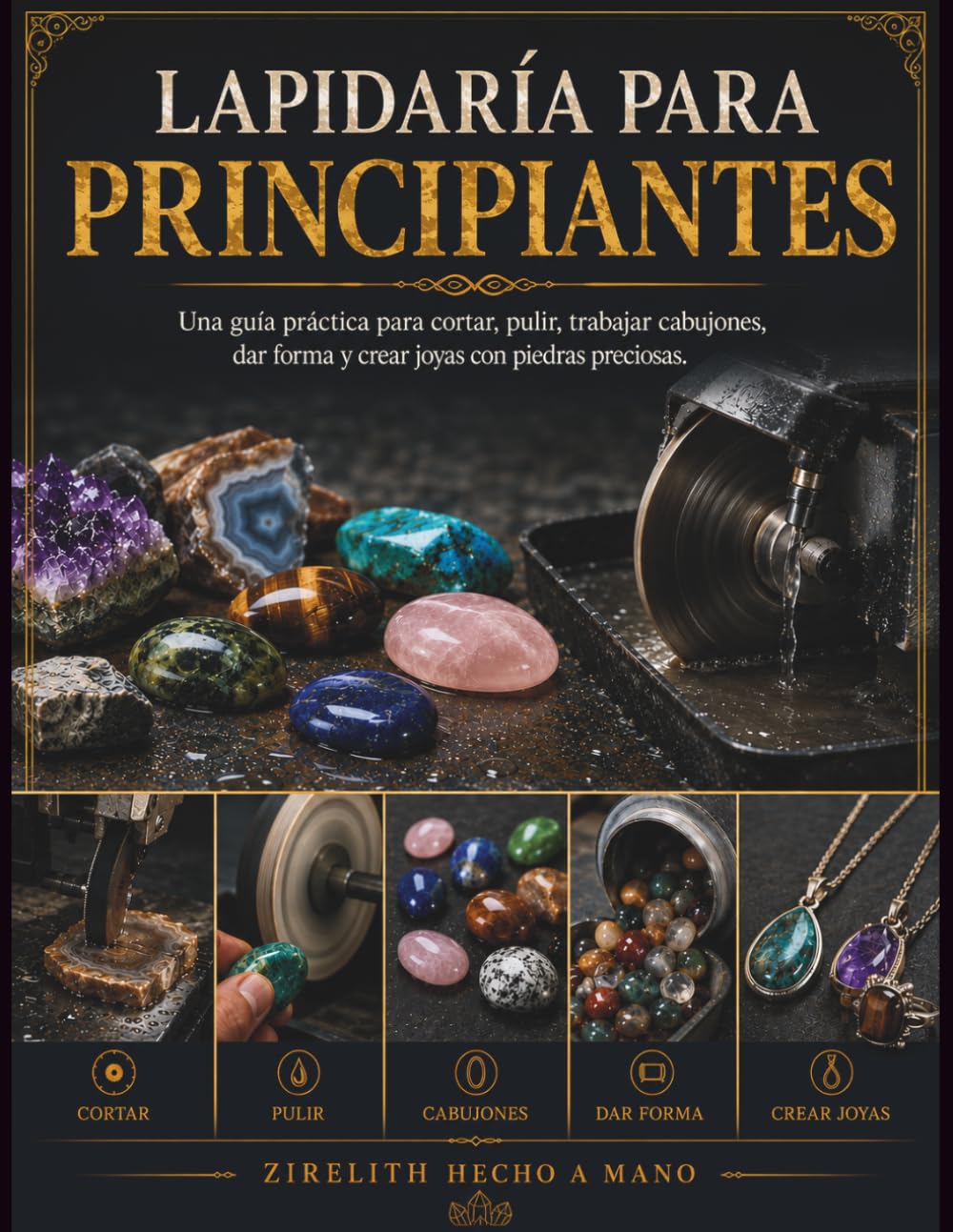 LAPIDARÍA PARA PRINCIPIANTES: Una guía práctica para cortar, pulir, trabajar cabujones, dar forma y crear joyas con piedras preciosas. (Spanish Edition)