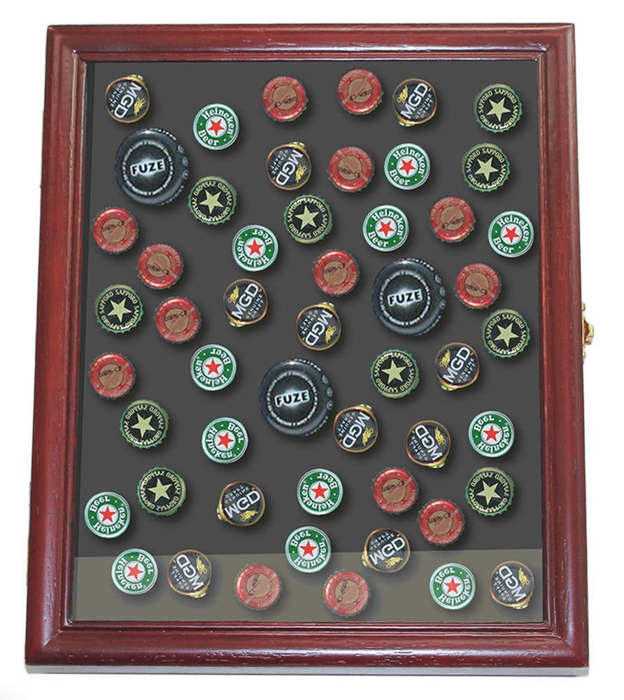 Beer/Soda Bottle Cap Display Case Shadow Box Wall