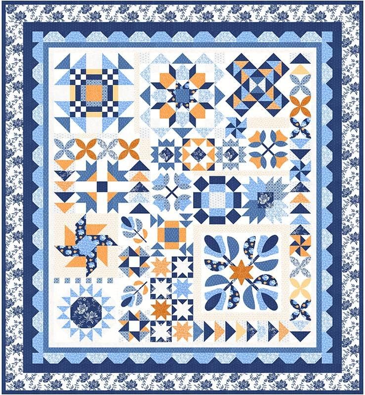 Moda Fabrics Denim & Daisies Quilt Kit by Fig Tree Co KIT35380 : Amazon ...