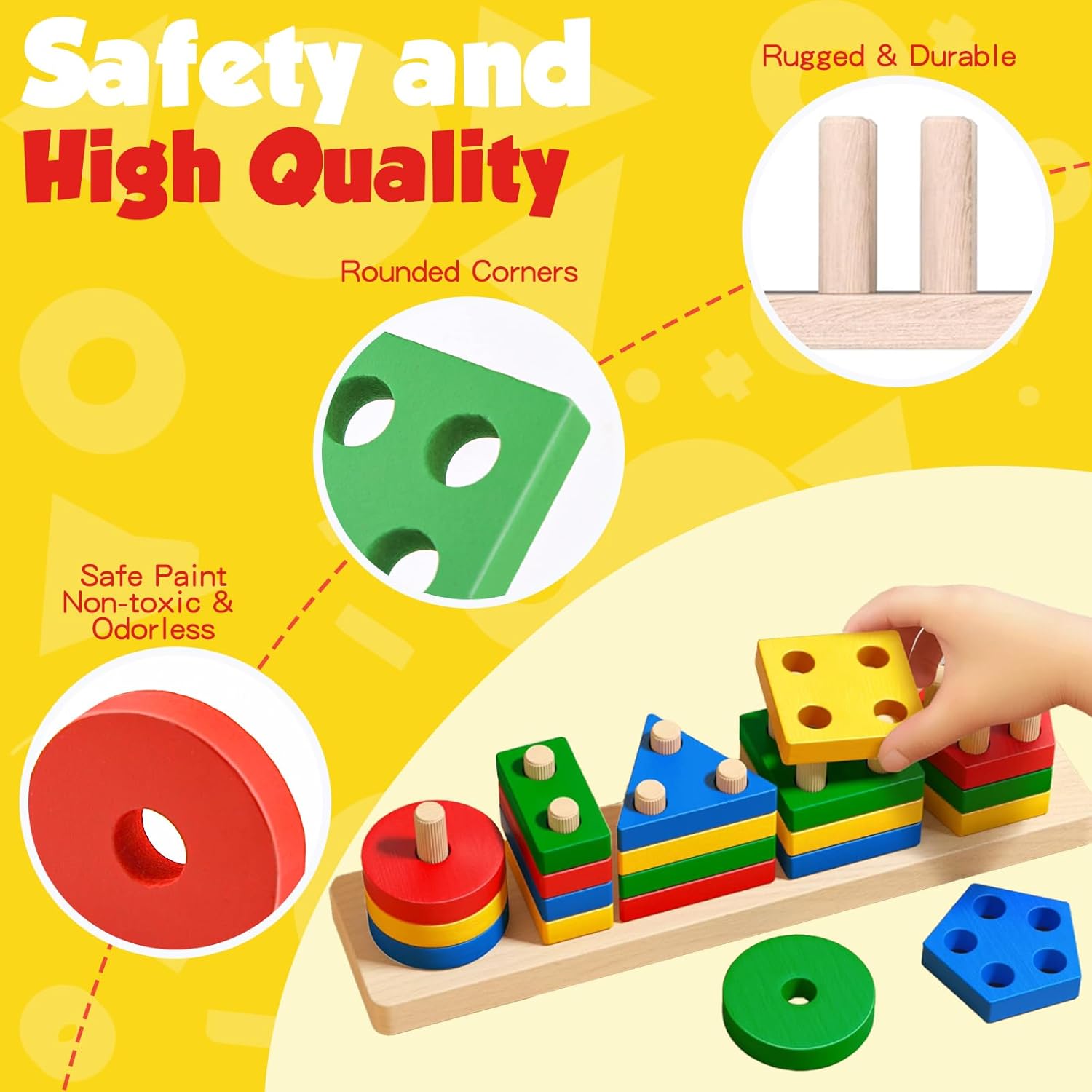 Montessori Toys for 1 2 3 Year Old Girls Boys, Wooden Sensory Toys for 1-3 Year Old Birthday Gifts, Education Toddler Puzzles Toddler Easter Basket Stuffers Learning Toy Activities Puzzles Ages 1-3